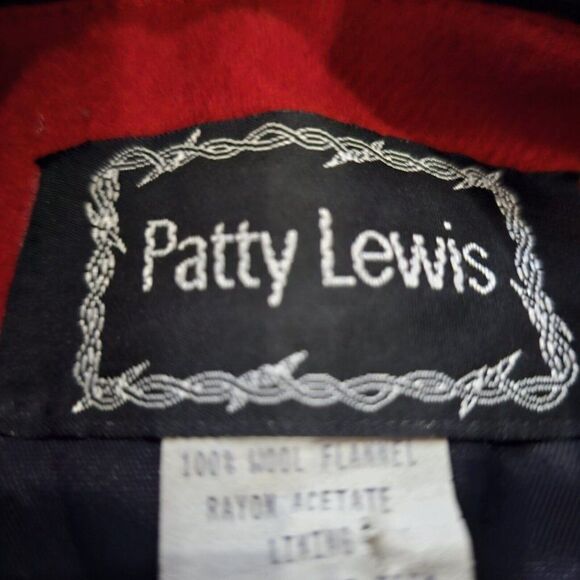 Vintage 80s Patty Lewis Jacket Womens S Red Black Western Wool Stars Rodeo USA - Picture 10 of 11